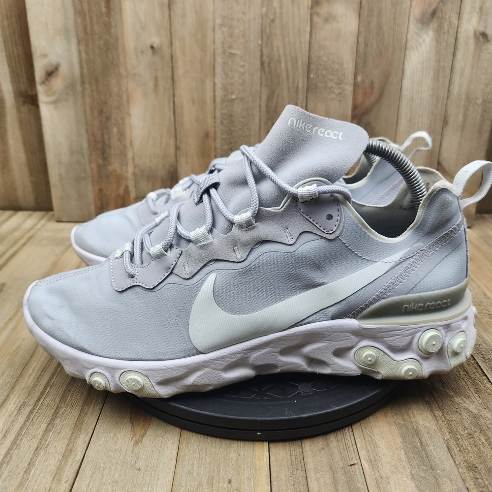 Nike React Element 55 Mens 10 Womens 11.5 Wolf Grey White BQ2728-005